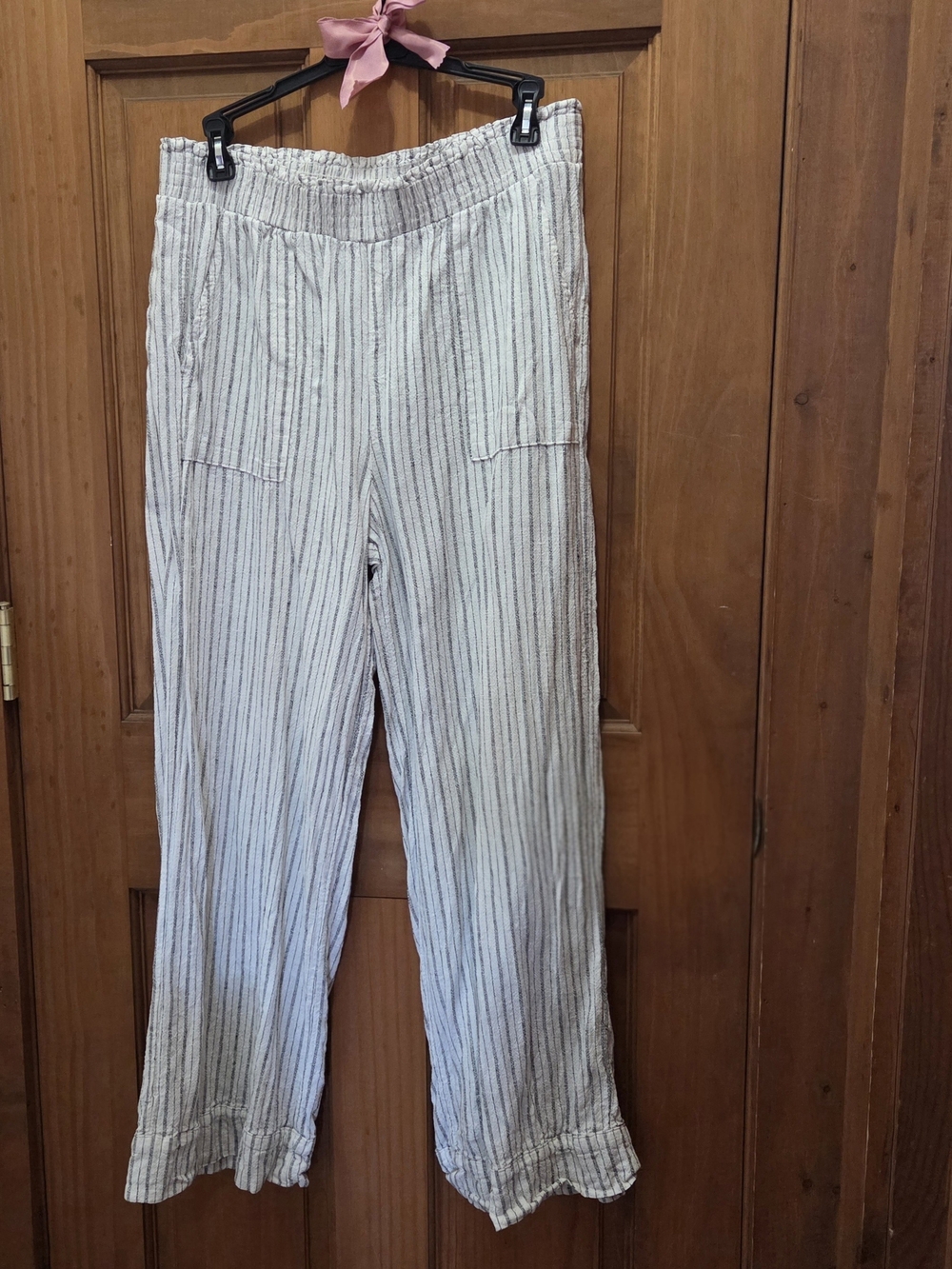 White Striped Casual Pants